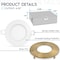 Luxrite 4 Inch Ultra Thin LED Recessed Downlights 5CCT 2700K-5000K 10W 750LM Dimmable IC Rated Brass, 4PK LR23756 LR23858-4PK - alternate 4